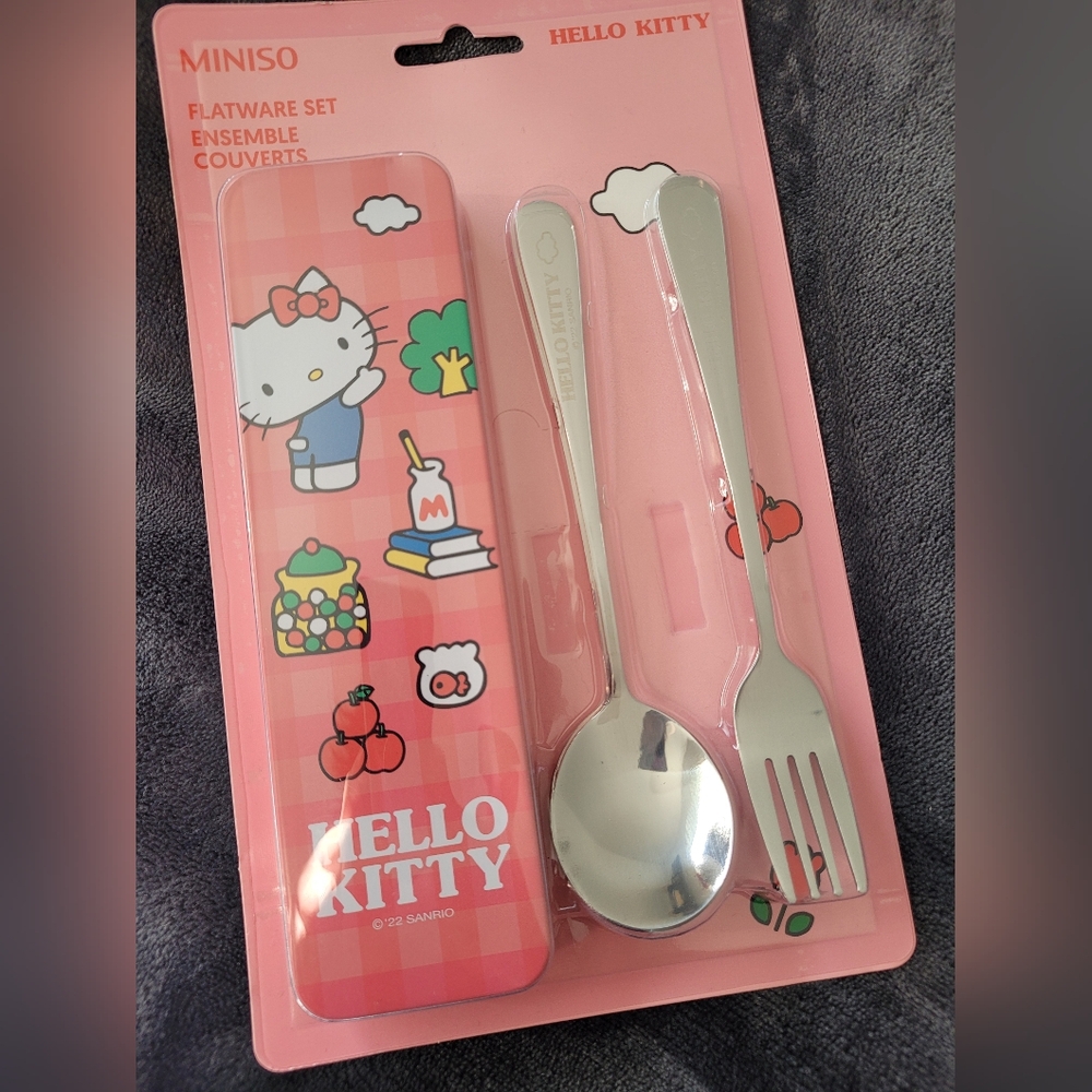 Hello Kitty Silver Silverware with Carry Case